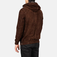Kenton Hooded Mocha Suede Pullover Jacket by Dash Racegear - men Jacket view 5
