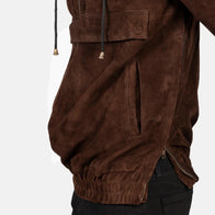 Kenton Hooded Mocha Suede Pullover Jacket by Dash Racegear - men Jacket view 6
