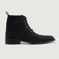 Knight Derby Black Nubuck Leather Boots by Dash Racegear - men Leather Shoes view 2