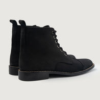 Knight Derby Black Nubuck Leather Boots by Dash Racegear - men Leather Shoes view 3