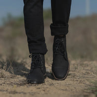 Knight Derby Black Nubuck Leather Boots by Dash Racegear - men Leather Shoes view 7
