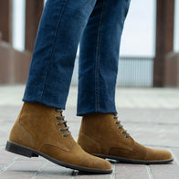 Knight Derby Brown Suede Leather Boots - StudGuard by Dash Racegear - men Leather Shoes view 7