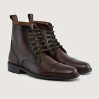Knight Derby Burnished Brown Leather Boots - StudGuard by Dash Racegear - men Leather Shoes view 1