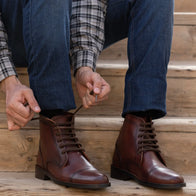 Knight Derby Burnished Brown Leather Boots - StudGuard by Dash Racegear - men Leather Shoes view 10