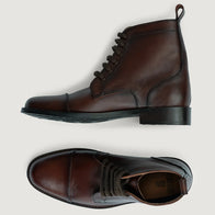 Knight Derby Burnished Brown Leather Boots - StudGuard by Dash Racegear - men Leather Shoes view 2