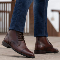 Knight Derby Burnished Brown Leather Boots - StudGuard by Dash Racegear - men Leather Shoes view 8