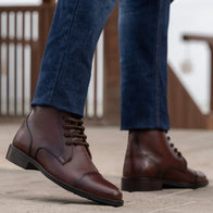 Knight Derby Burnished Brown Leather Boots - StudGuard by Dash Racegear - men Leather Shoes view 8