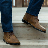 Knight Derby Burnt Copper Pullup Leather Boots - TerraGrip by Dash Racegear - men Leather Shoes view 9