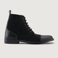 Knight Derby Hybrid Black Leather Boots - StudGuard by Dash Racegear - men Leather Shoes view 2