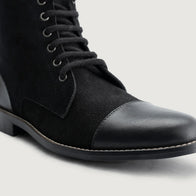 Knight Derby Hybrid Black Leather Boots - StudGuard by Dash Racegear - men Leather Shoes view 5