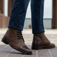 Knight Derby Hybrid Brown Leather Boots - StudGuard by Dash Racegear - men Leather Shoes view 8