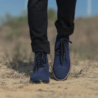 Knight Derby Midnight Blue Suede Leather Boots by Dash Racegear - men Leather Shoes view 7