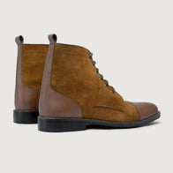 Knight Derby Tan & Brown Leather Boots - StudGuard by Dash Racegear - men Leather Shoes view 3