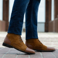 Knight Derby Tan & Brown Leather Boots - StudGuard by Dash Racegear - men Leather Shoes view 7