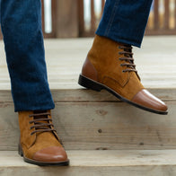 Knight Derby Tan & Brown Leather Boots - StudGuard by Dash Racegear - men Leather Shoes view 9
