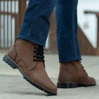 Knight Derby Waxed Brown Pullup Leather Boots - TerraGrip by Dash Racegear - men Leather Shoes view 9
