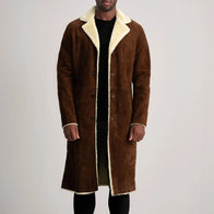 Kolby Brown Suede Shearling Coat by Dash Racegear - men Jacket view 1