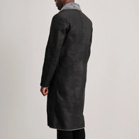 Kolby Distressed Black Leather Shearling Coat by Dash Racegear - men Jacket view 5