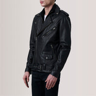 Kole Black Leather Double Rider Jacket by Dash Racegear - men Jacket view 3