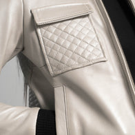 Lana Silver Leather Bomber Jacket by Dash Racegear - women Jacket view 6
