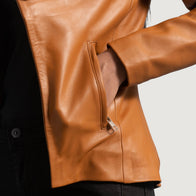 Lee Tan Brown Leather Blazer by Dash Racegear - women Jacket view 6