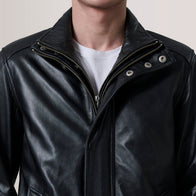 Lester Black Leather Bomber Jacket by Dash Racegear - men Jacket view 6