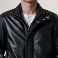 Lester Black Leather Bomber Jacket by Dash Racegear - men Jacket view 6