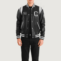Liberte California Black Leather Varsity Jacket by Dash Racegear - men Jacket view 1