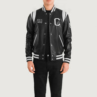 Liberte California Black Leather Varsity Jacket by Dash Racegear - men Jacket view 1