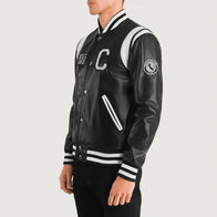 Liberte California Black Leather Varsity Jacket by Dash Racegear - men Jacket view 2