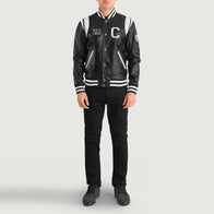 Liberte California Black Leather Varsity Jacket by Dash Racegear - men Jacket view 3