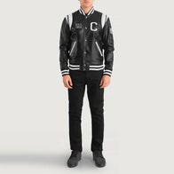 Liberte California Black Leather Varsity Jacket by Dash Racegear - men Jacket view 3