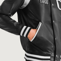 Liberte California Black Leather Varsity Jacket by Dash Racegear - men Jacket view 6