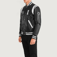 Liberte Illinois Black Leather Varsity Jacket by Dash Racegear - men Jacket view 2