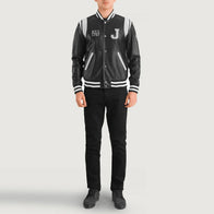 Liberte New Jersey Black Leather Varsity Jacket by Dash Racegear - men Jacket view 3