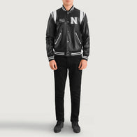 Liberte New York Black Leather Varsity Jacket by Dash Racegear - men Jacket view 3