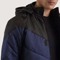 Luka Black & Blue Hooded Puffer Jacket by Dash Racegear - men Jacket view 6
