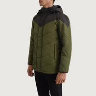 Luka Black & Green Hooded Puffer Jacket by Dash Racegear - men Jacket view 2