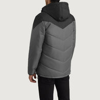 Luka Black & Grey Hooded Puffer Jacket by Dash Racegear - men Jacket view 5