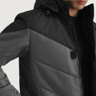 Luka Black & Grey Hooded Puffer Jacket by Dash Racegear - men Jacket view 6