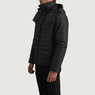 Malcolm Black Hooded Puffer Jacket by Dash Racegear - men Jacket view 2