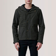 Marlo Olive Canvas Hooded Work Jacket by Dash Racegear - men Jacket view 5