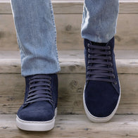Marty High Top Blue Suede Leather Sneakers by Dash Racegear - men Leather Shoes view 6
