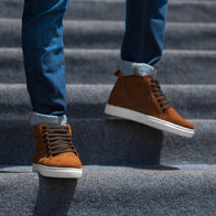 Marty High Top Brown Suede Sneakers by Dash Racegear - men Leather Shoes view 4