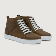 Marty High Top Burnt Copper Pullup Leather Sneakers by Dash Racegear - men Leather Shoes view 1