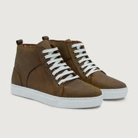 Marty High Top Burnt Copper Pullup Leather Sneakers by Dash Racegear - men Leather Shoes view 1