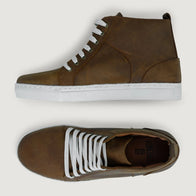 Marty High Top Burnt Copper Pullup Leather Sneakers by Dash Racegear - men Leather Shoes view 4