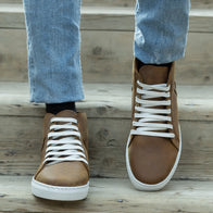 Marty High Top Burnt Copper Pullup Leather Sneakers by Dash Racegear - men Leather Shoes view 6