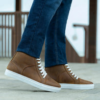 Marty High Top Burnt Copper Pullup Leather Sneakers by Dash Racegear - men Leather Shoes view 8