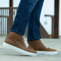Marty High Top Burnt Copper Pullup Leather Sneakers by Dash Racegear - men Leather Shoes view 8